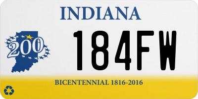 IN license plate 184FW