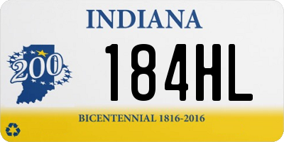 IN license plate 184HL