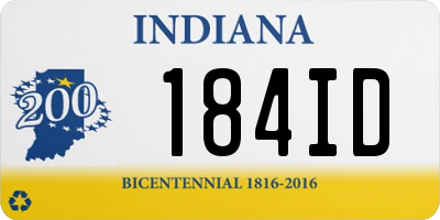 IN license plate 184ID