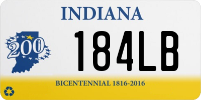 IN license plate 184LB