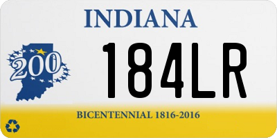 IN license plate 184LR