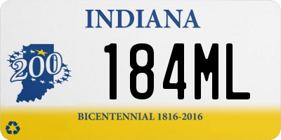 IN license plate 184ML