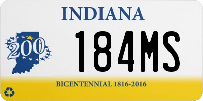 IN license plate 184MS