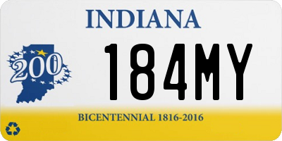 IN license plate 184MY