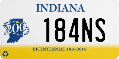 IN license plate 184NS