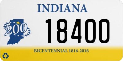 IN license plate 184OO