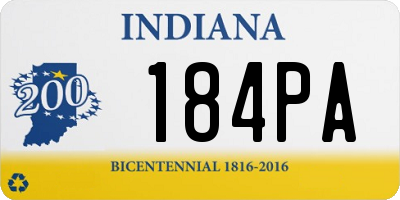 IN license plate 184PA