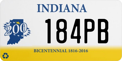 IN license plate 184PB