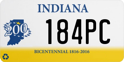 IN license plate 184PC