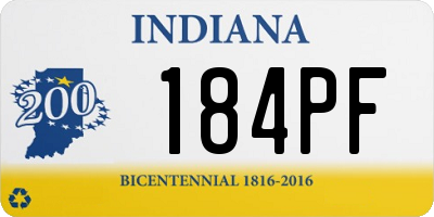 IN license plate 184PF