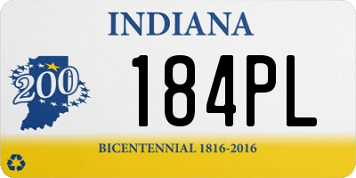 IN license plate 184PL