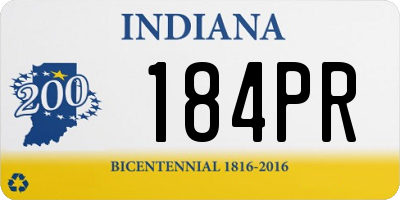 IN license plate 184PR