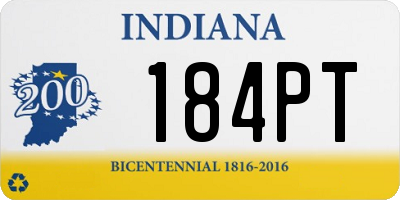 IN license plate 184PT