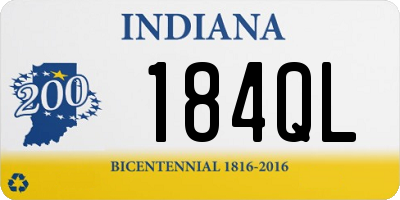 IN license plate 184QL