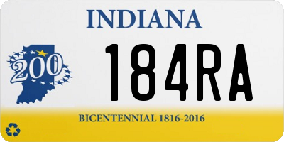 IN license plate 184RA