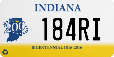 IN license plate 184RI