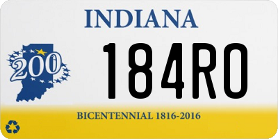 IN license plate 184RO