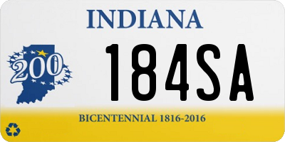 IN license plate 184SA