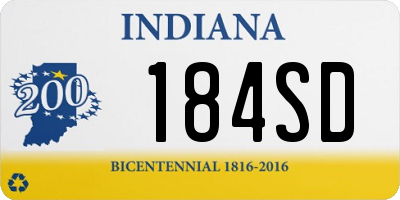 IN license plate 184SD