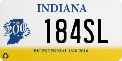 IN license plate 184SL