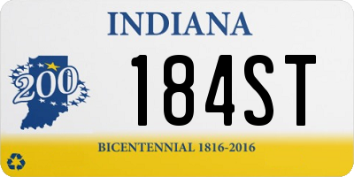 IN license plate 184ST