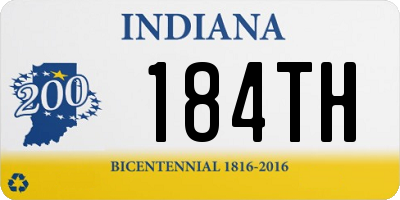 IN license plate 184TH