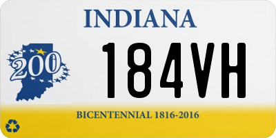 IN license plate 184VH