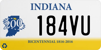 IN license plate 184VU