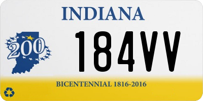 IN license plate 184VV