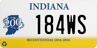 IN license plate 184WS