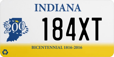 IN license plate 184XT