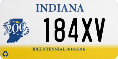 IN license plate 184XV