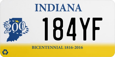 IN license plate 184YF