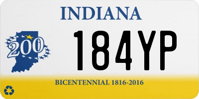 IN license plate 184YP