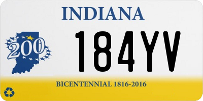 IN license plate 184YV