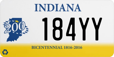 IN license plate 184YY