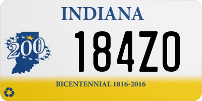 IN license plate 184ZO