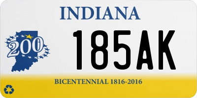 IN license plate 185AK