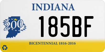IN license plate 185BF