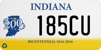 IN license plate 185CU