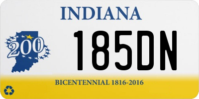 IN license plate 185DN