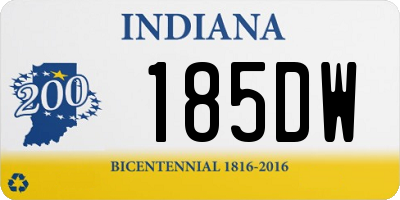 IN license plate 185DW