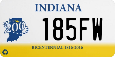 IN license plate 185FW