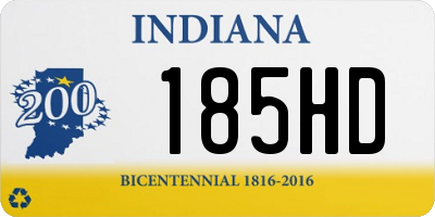 IN license plate 185HD