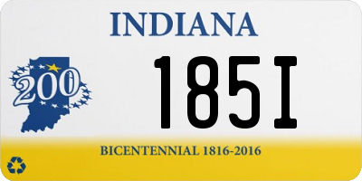 IN license plate 185I