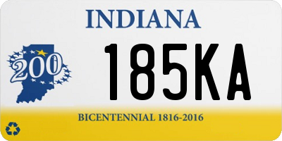 IN license plate 185KA