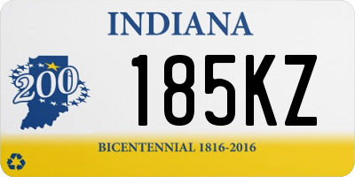 IN license plate 185KZ