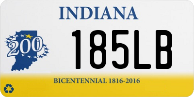 IN license plate 185LB