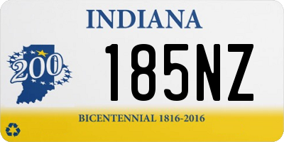 IN license plate 185NZ