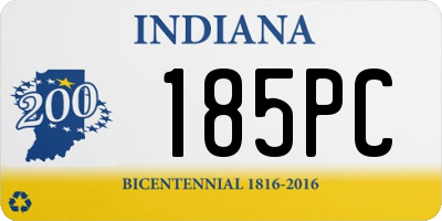 IN license plate 185PC